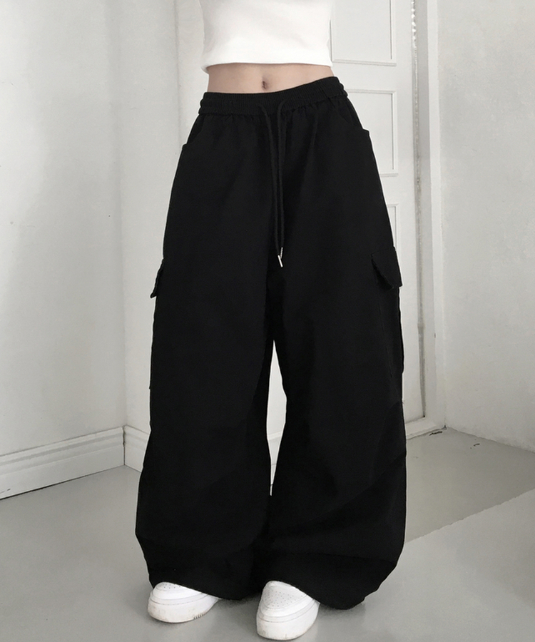 カジュアルカーゴワイドパンツ BLACK