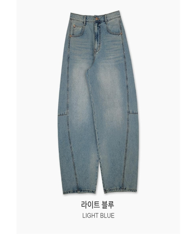 ウォッシュバルーンワイドデニムパンツ(5color)