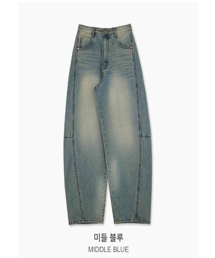 ウォッシュバルーンワイドデニムパンツ(5color)