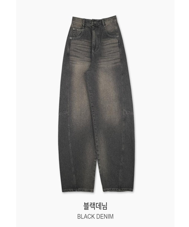 ウォッシュバルーンワイドデニムパンツ(5color)