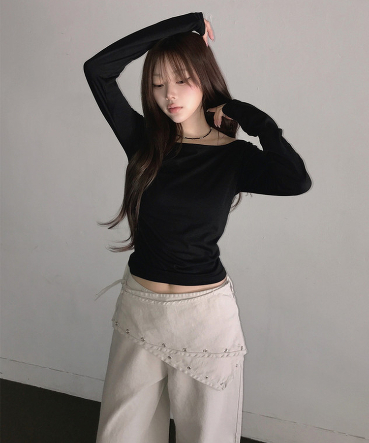 アイレットレイヤードスカートパンツ LIGHT BEIGE