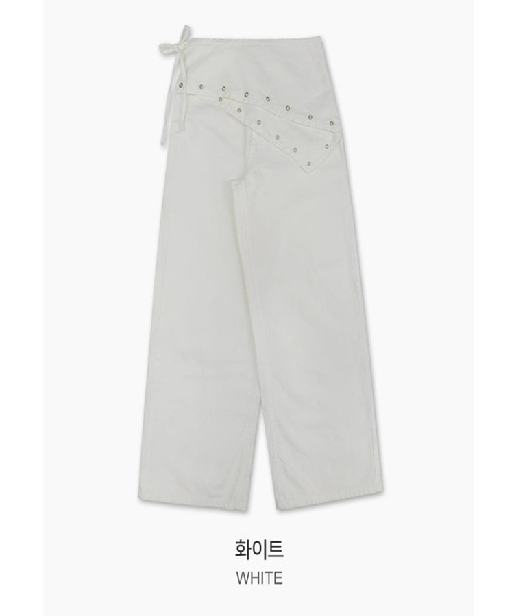 アイレットレイヤードスカートパンツ