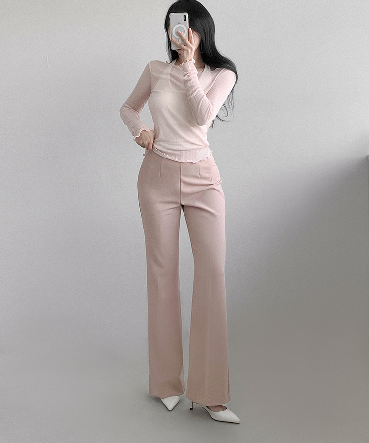 【丈別】ブーツカットスラックス PINK