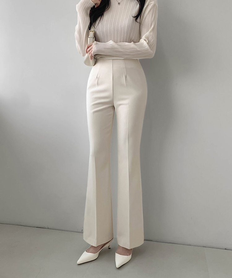 【丈別】ブーツカットスラックス IVORY