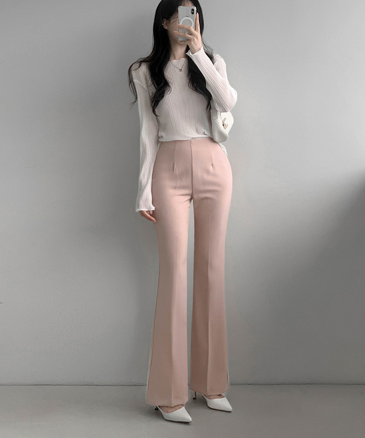 【丈別】ブーツカットスラックス PINK