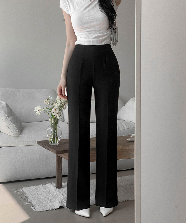 【丈別】ブーツカットスラックス BLACK