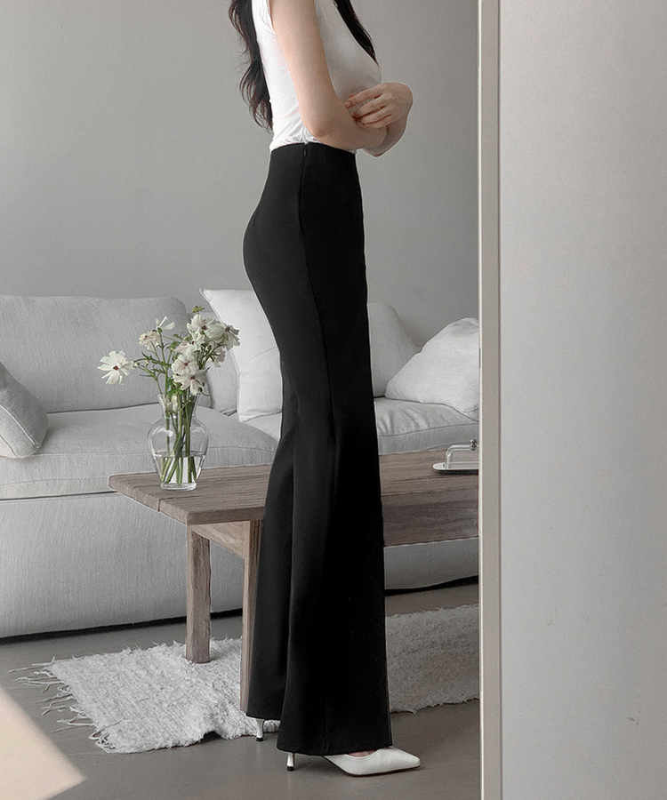 【丈別】ブーツカットスラックス BLACK