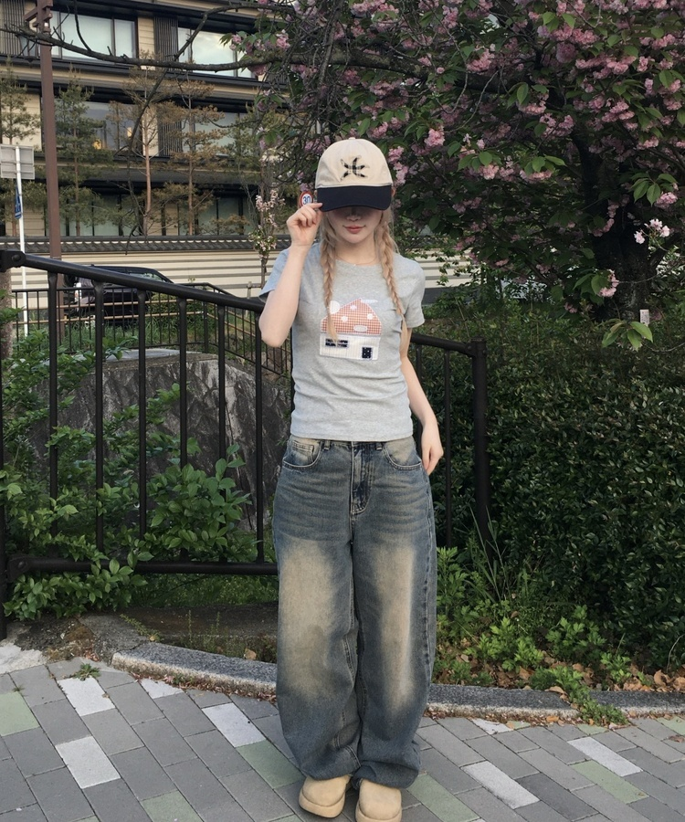 패치워크 하우스 반팔 그레이