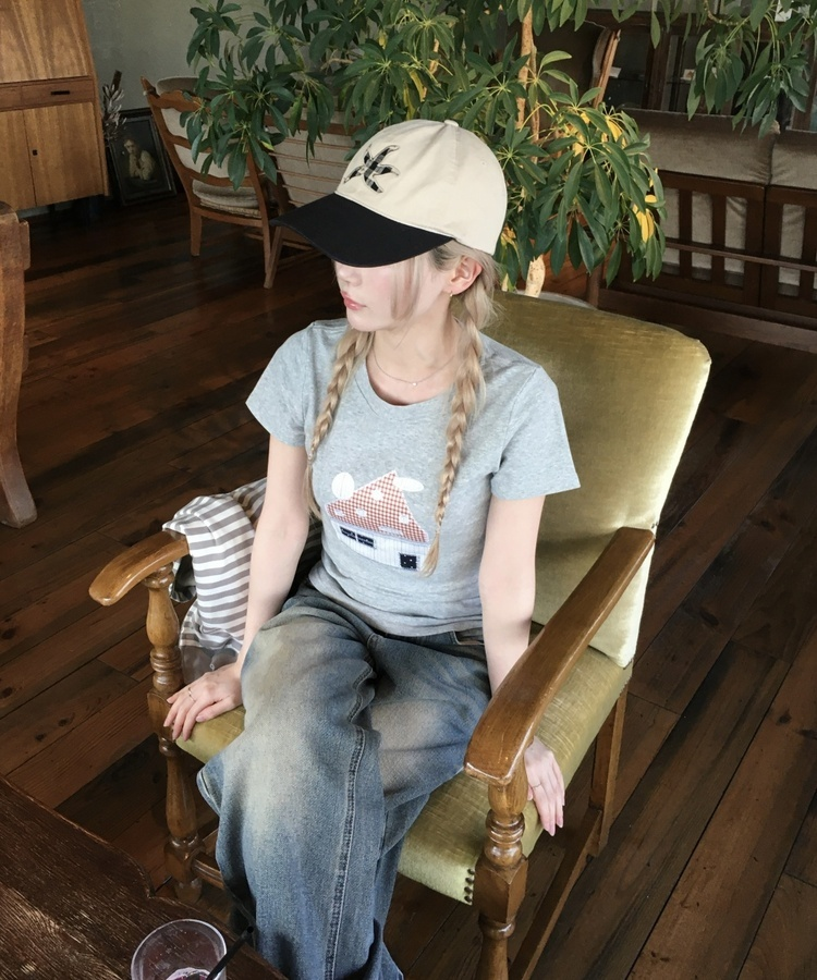 패치워크 하우스 반팔 그레이