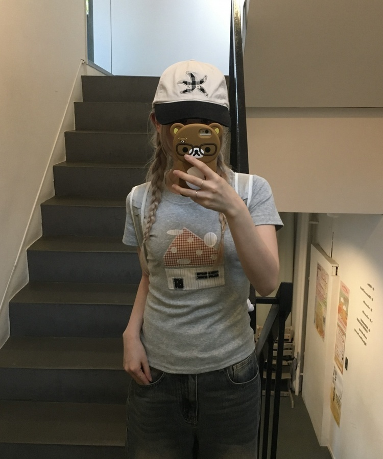 패치워크 하우스 반팔 그레이