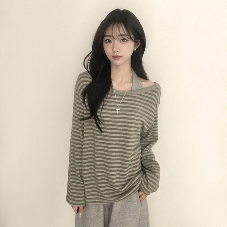 어떤 상의와도 찰떡코디 호이 홀터넥 봄 긴팔 레이어드 골지 베이직 이너 나시 슬림핏 슬리브리스 4color 그레이