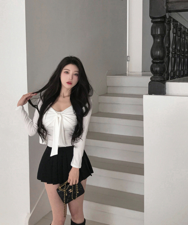 ベルトプリーツスカートパンツ BLACK