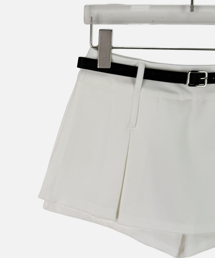 ベルトプリーツスカートパンツ