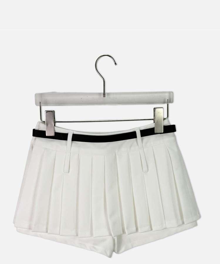 ベルトプリーツスカートパンツ