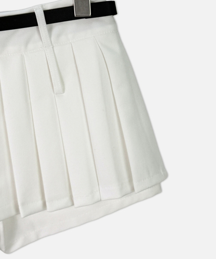 ベルトプリーツスカートパンツ