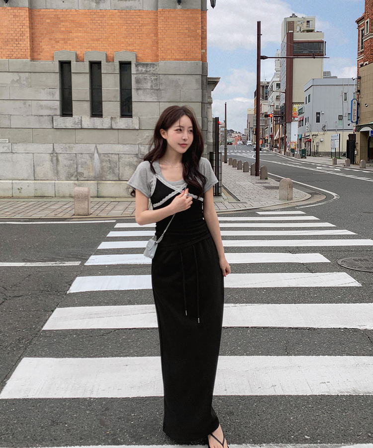 スリムUネック半袖Tシャツ(7color) GRAY