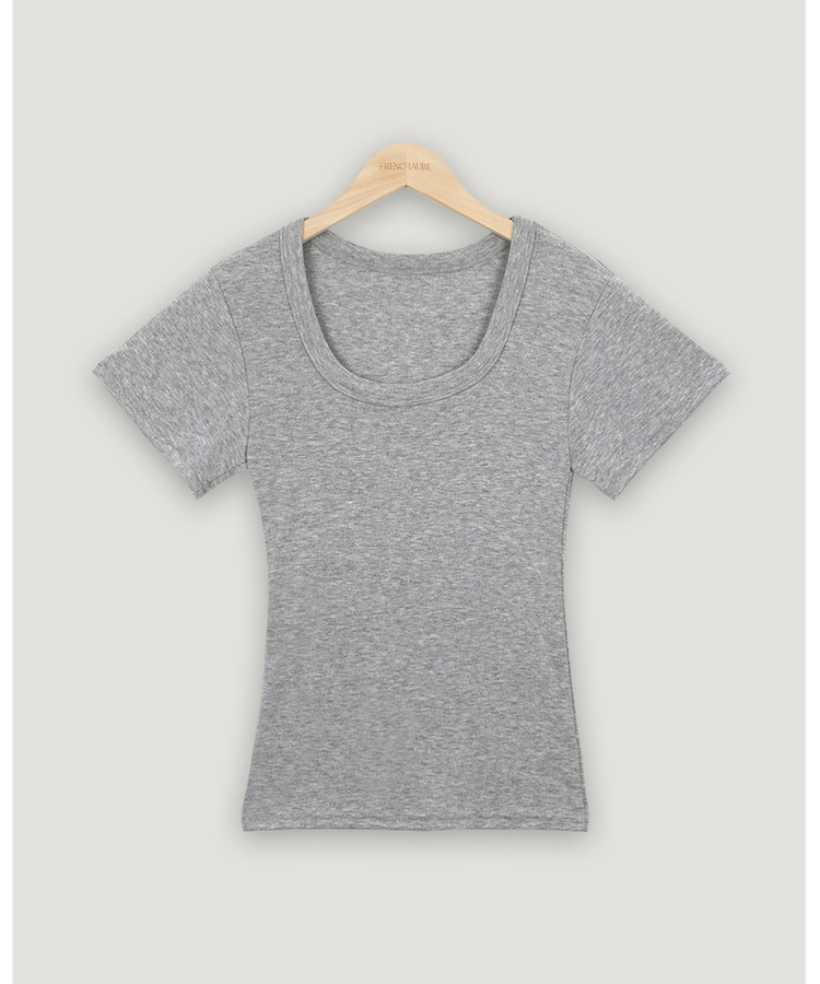 スリムUネック半袖Tシャツ(7color)