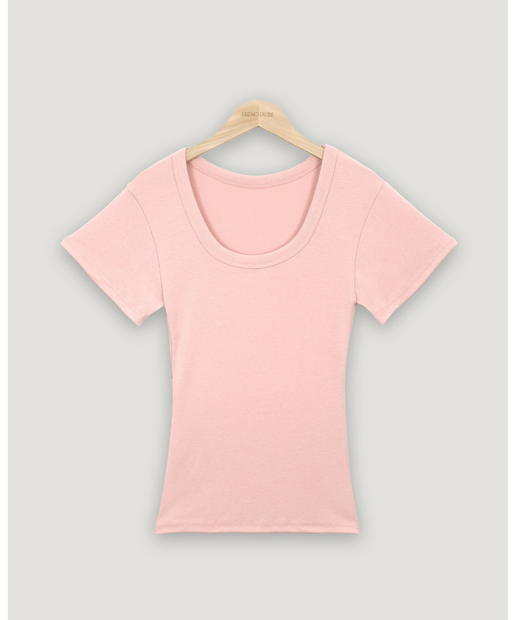 スリムUネック半袖Tシャツ(7color)