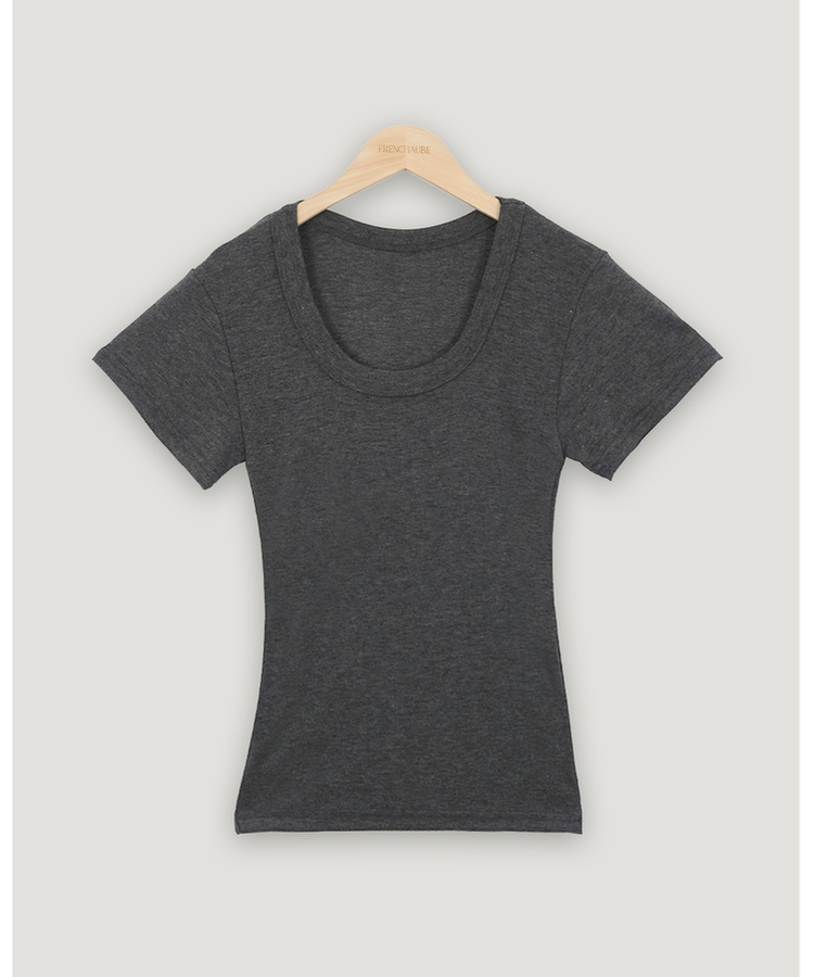 スリムUネック半袖Tシャツ(7color)