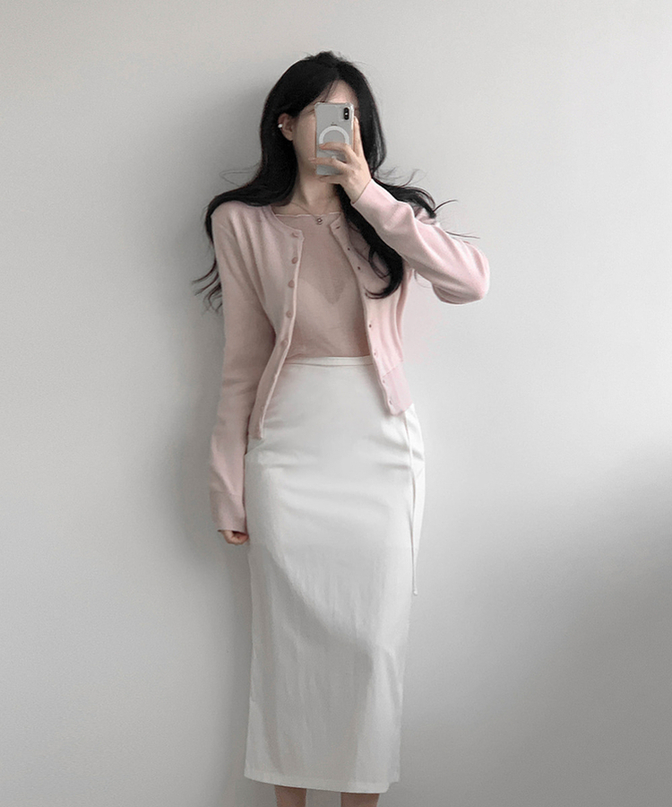 ベーシックニットカーディガン(5color) PINK