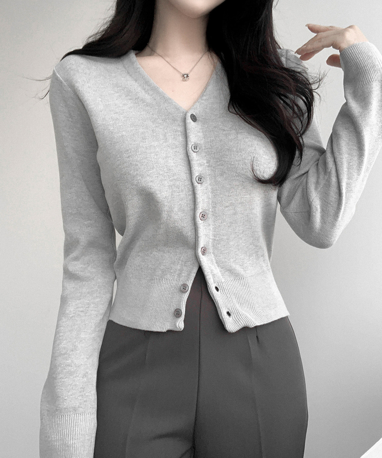 ベーシックニットカーディガン(5color) GRAY