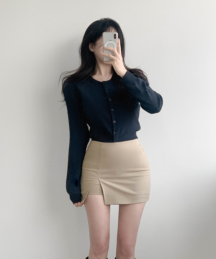 ベーシックニットカーディガン(5color) NAVY