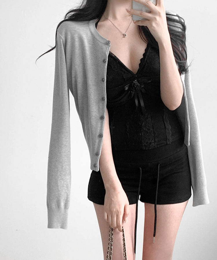 ベーシックニットカーディガン(5color) GRAY