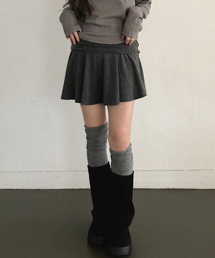 シアリングフレアミニスカート CHARCOAL