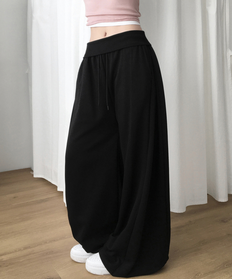 【丈別】ロングワイドトレーニングパンツ BLACK