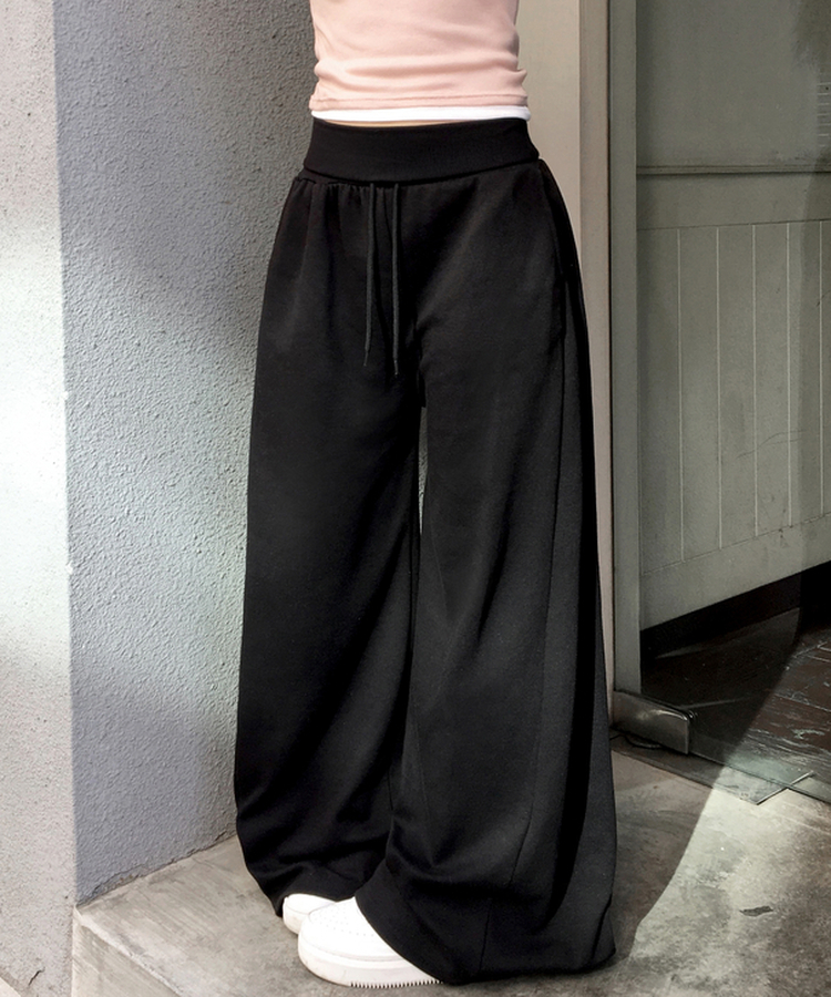 【丈別】ロングワイドトレーニングパンツ BLACK