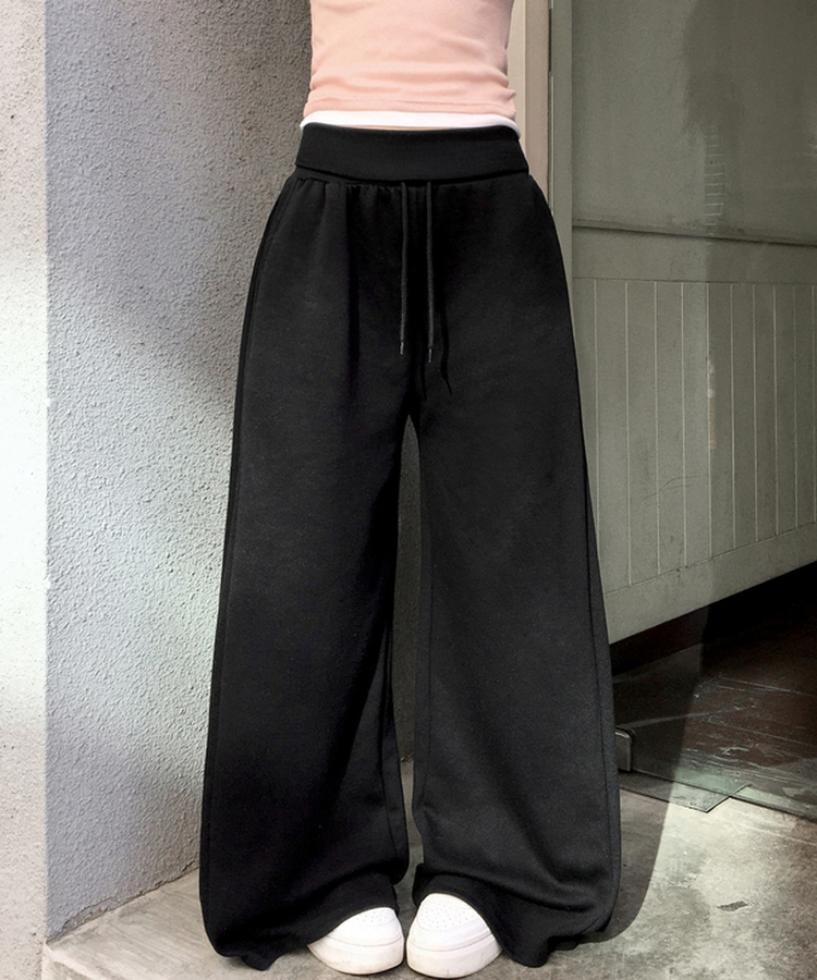 【丈別】ロングワイドトレーニングパンツ BLACK
