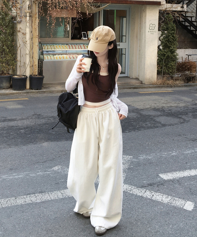 케이즈 단추 일체형 캡나시 민소매 슬리브리스 끈나시 골지 슬림핏 허리잘록핏 레이어드 캐주얼 데일리 봄신상봄나시 브라운