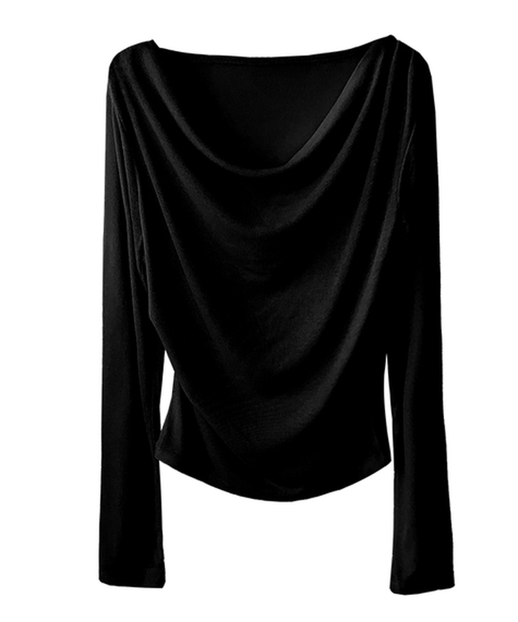 피젠 드레이프 오프숄더 티셔츠 긴팔 원숄더 핀턱 셔링 쫀쫀 여리 페미닌 러블리 데이트룩 말라핏 꾸안꾸 레이어드 봄신상간절기티셔츠