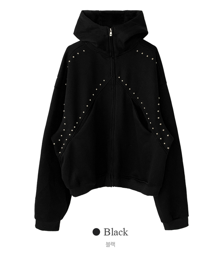 スタッズフードジップアップ