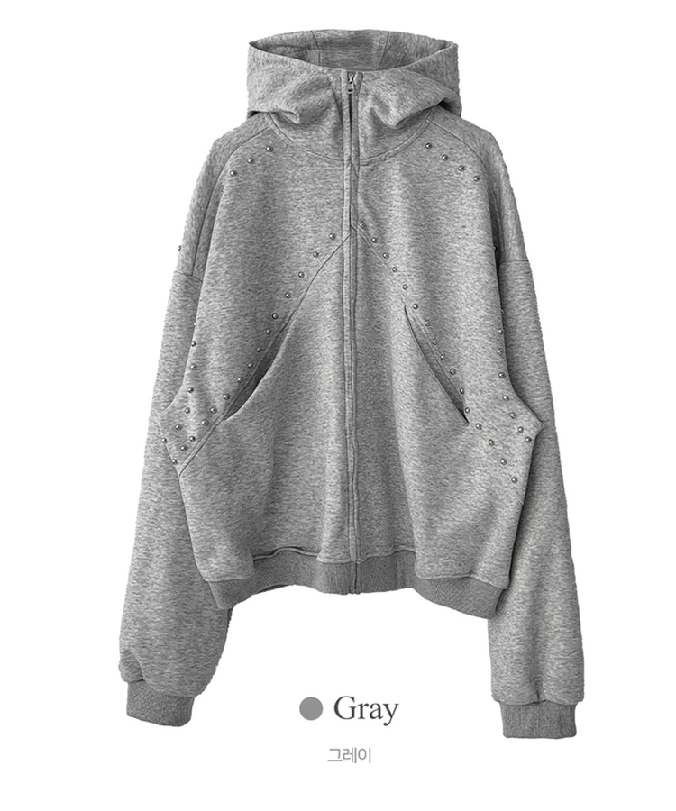 スタッズフードジップアップ