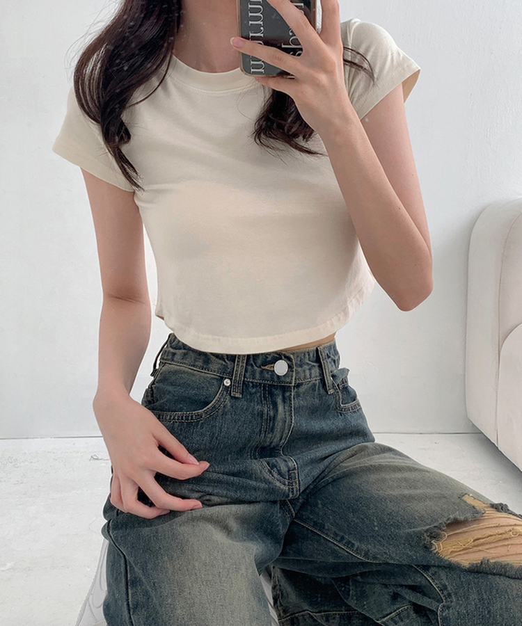 【丈別】ダメージセミワイドデニム(5color) VINTAGE DEEP BLUE