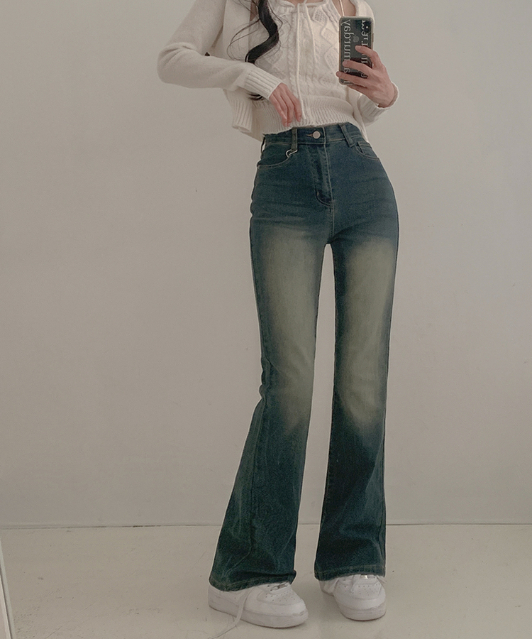 【丈別】ウォッシュスリムデニムパンツ(6color) VINTAGE DEEP BLUE