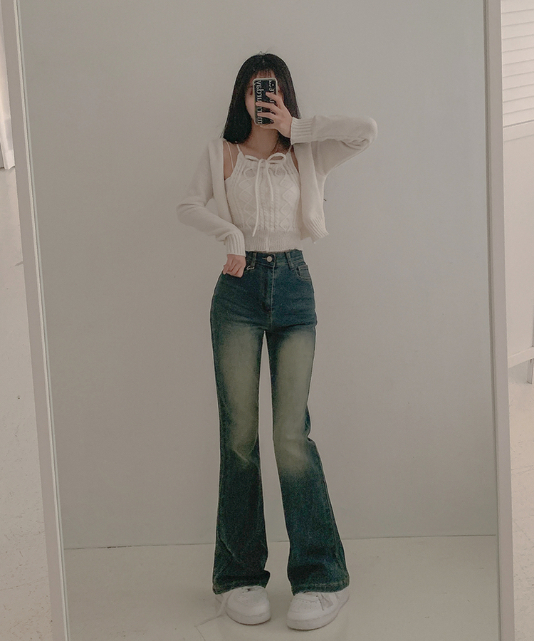 【丈別】ウォッシュスリムデニムパンツ(6color) VINTAGE DEEP BLUE