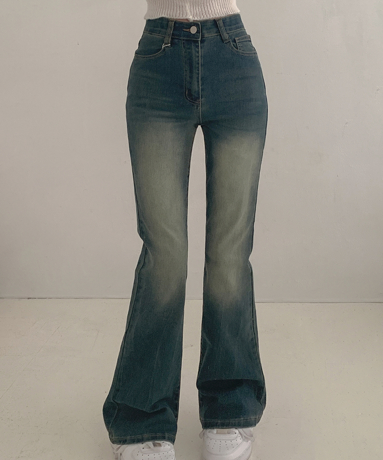 【丈別】ウォッシュスリムデニムパンツ(6color) VINTAGE DEEP BLUE