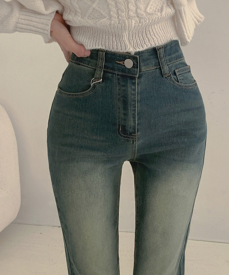 【丈別】ウォッシュスリムデニムパンツ(6color) VINTAGE DEEP BLUE