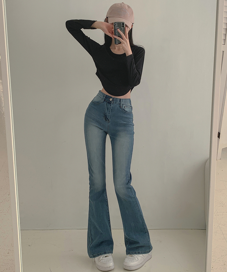 【丈別】ウォッシュスリムデニムパンツ(6color) MID DENIM