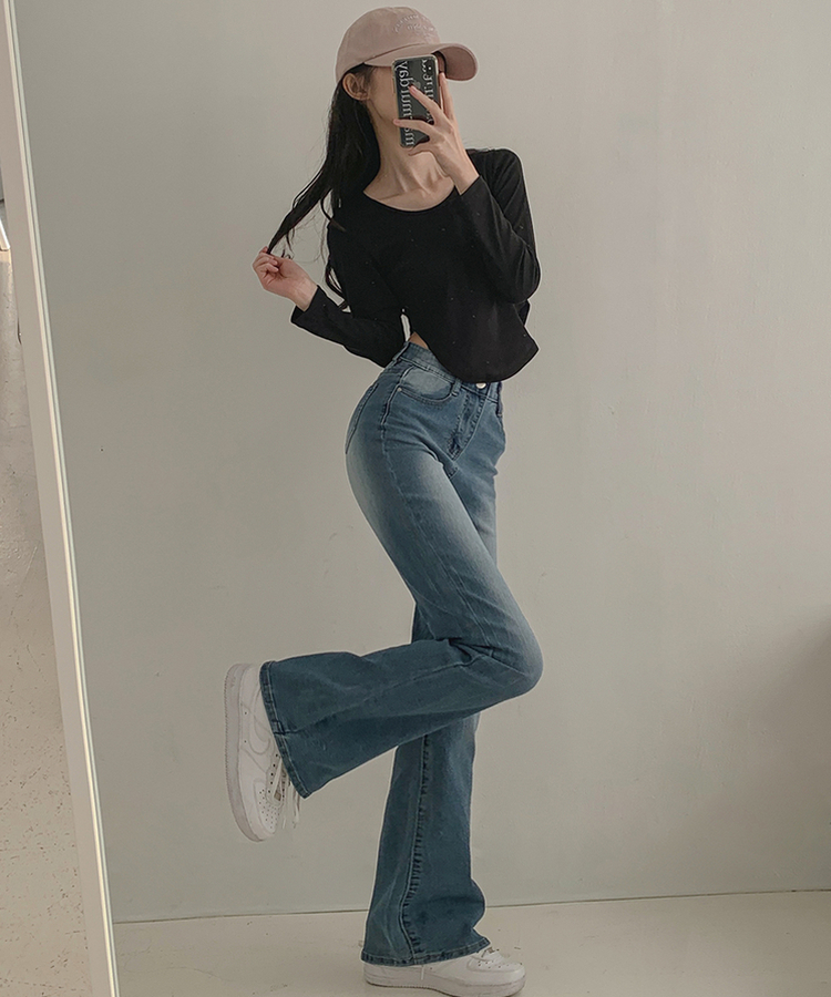 【丈別】ウォッシュスリムデニムパンツ(6color) MID DENIM