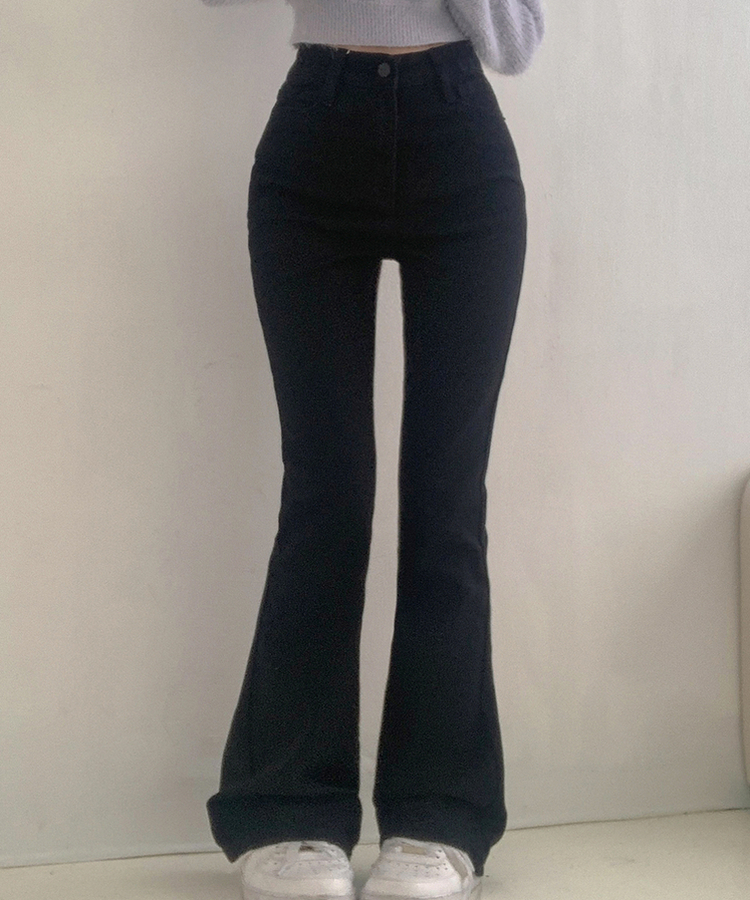 【丈別】ウォッシュスリムデニムパンツ(6color) BLACK DENIM