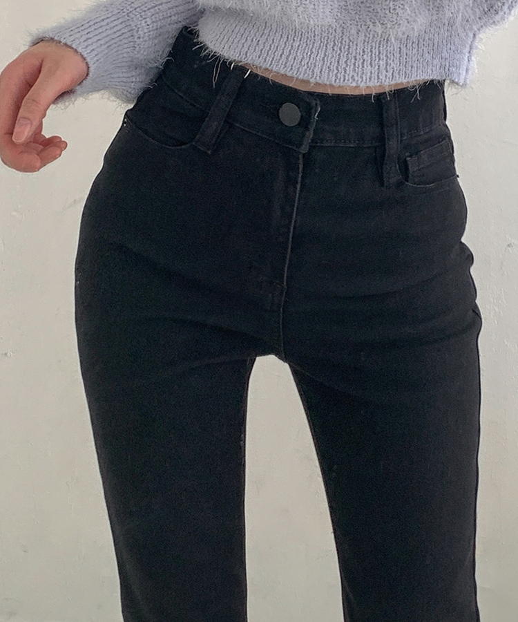 【丈別】ウォッシュスリムデニムパンツ(6color) BLACK DENIM