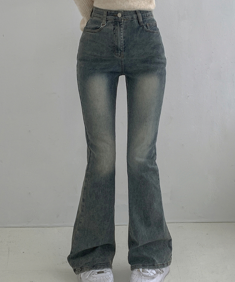 【丈別】ウォッシュスリムデニムパンツ(6color) ASH BLUE