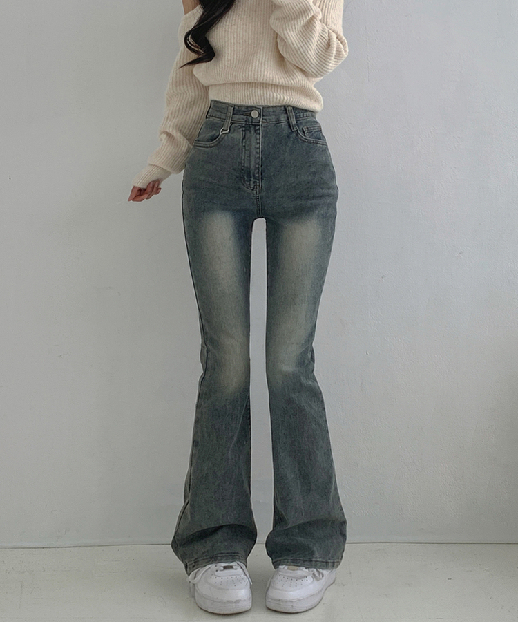 【丈別】ウォッシュスリムデニムパンツ(6color) ASH BLUE