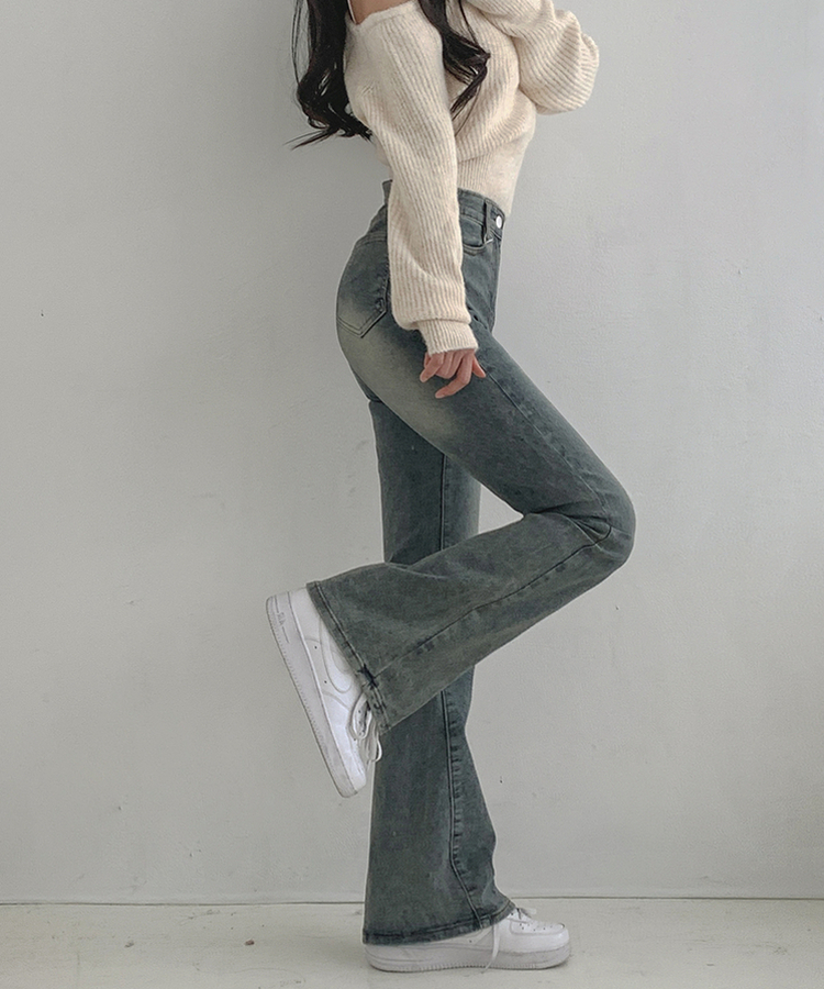 【丈別】ウォッシュスリムデニムパンツ(6color) ASH BLUE