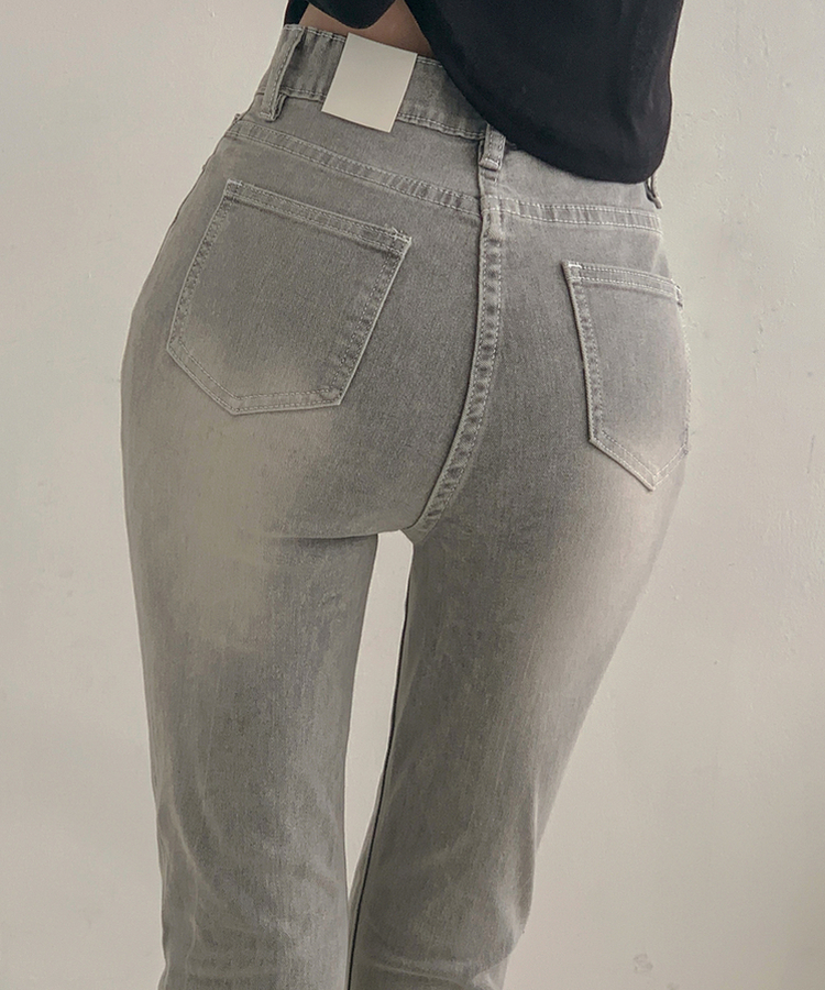 【丈別】ウォッシュスリムデニムパンツ(6color) GREY