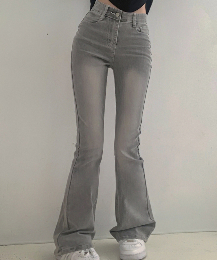 【丈別】ウォッシュスリムデニムパンツ(6color) GREY