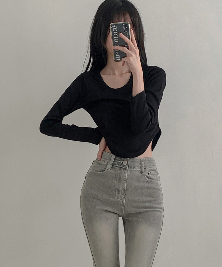 【丈別】ウォッシュスリムデニムパンツ(6color) GREY